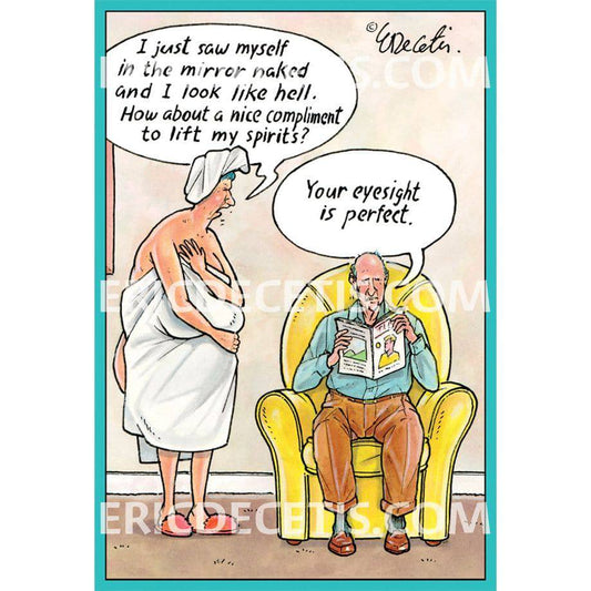Pictura anniversary card featuring the message "Your Eyesight is.." with eye illustrations, designed by Eric Decetis.