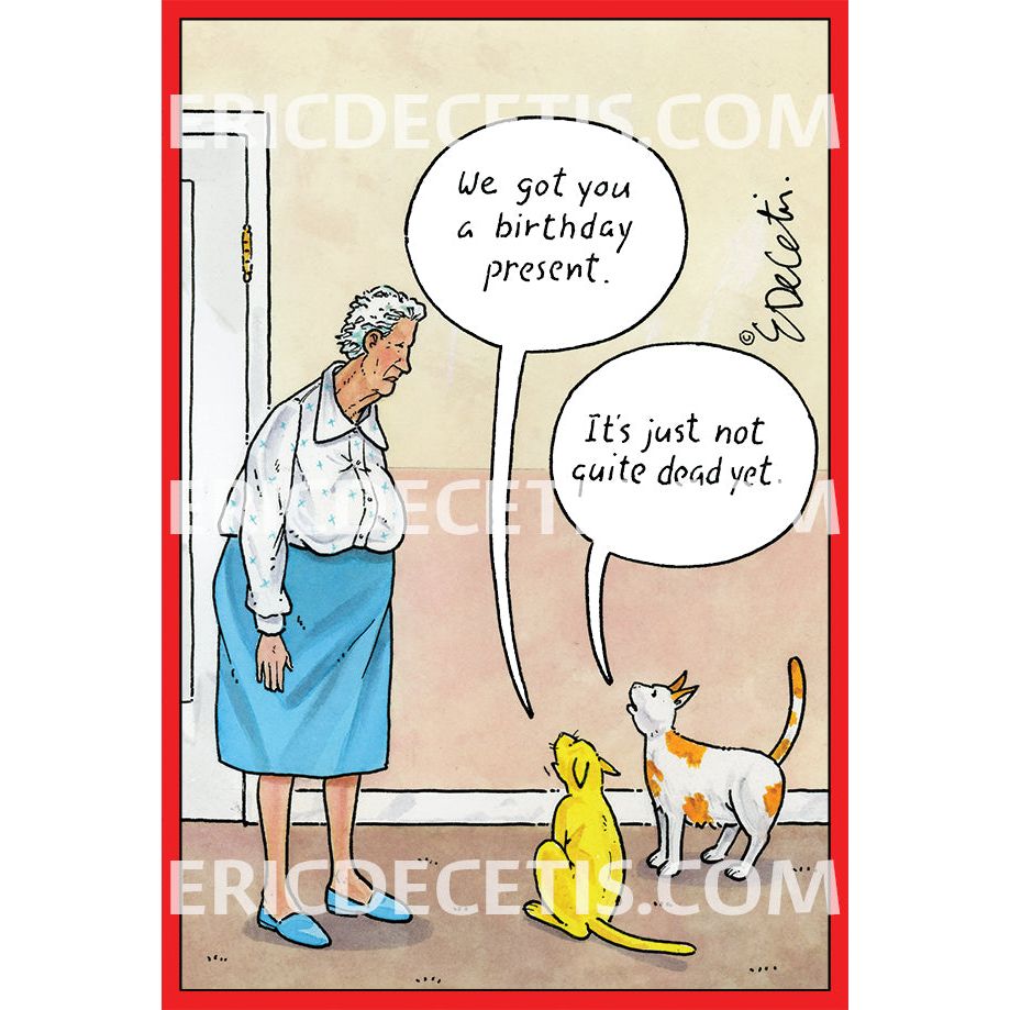 Birthday Card Eric Decetis Cat Present 30392 - Cardmore