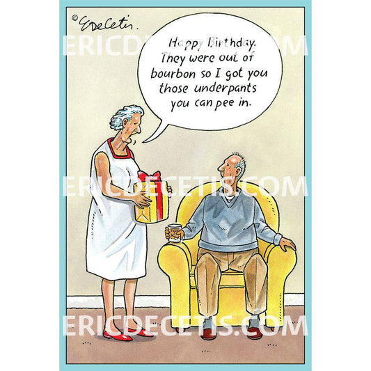 Pictura Out Of Bourbon birthday card featuring colorful, playful design by Eric Decetis, perfect for celebrating special occasions.