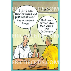 Pee Floor Mirror Birthday Card Eric Decetis 30423 - Cardmore