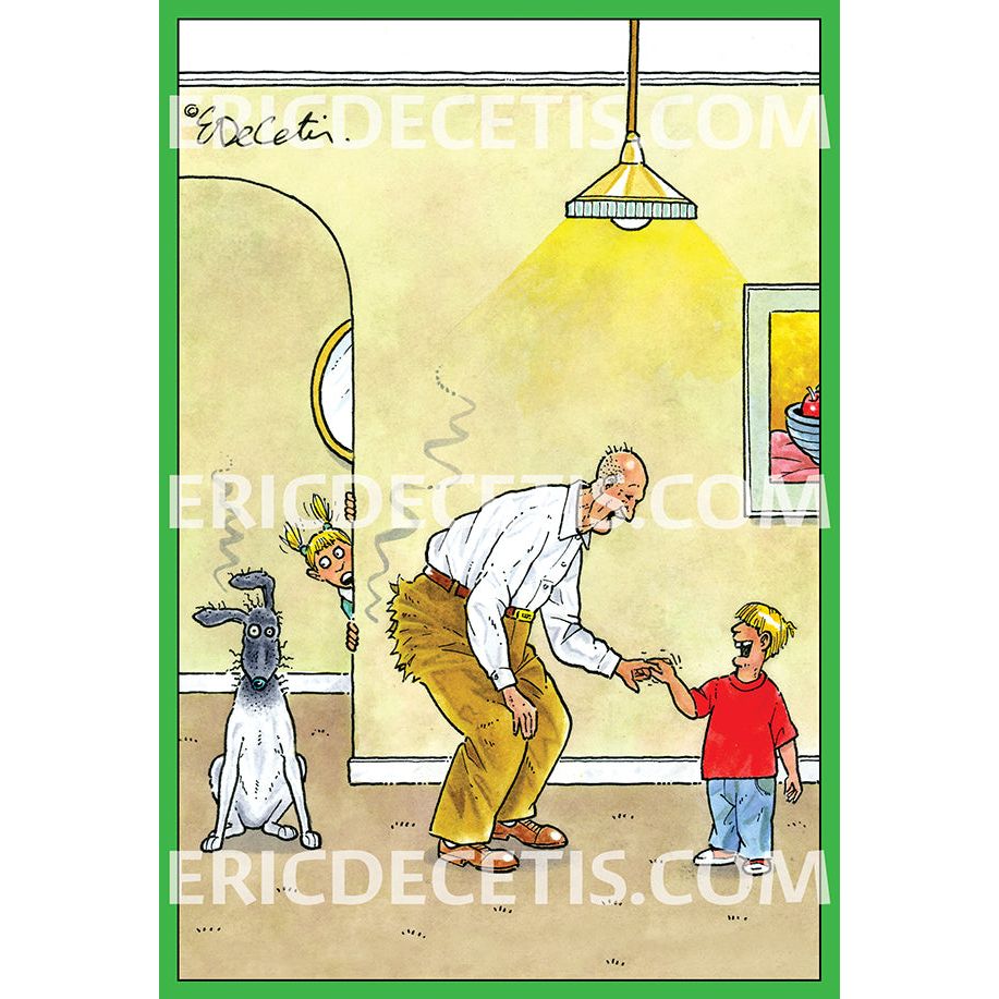 Old Man Pull Finger Fart Dog Birthday Card Eric Decetis 30424 - Cardmore