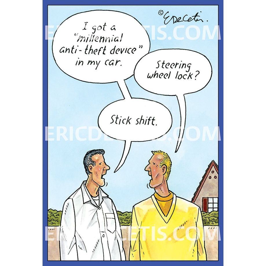 Millennial Stick Shift Birthday Card Eric Decetis 30434 - Cardmore