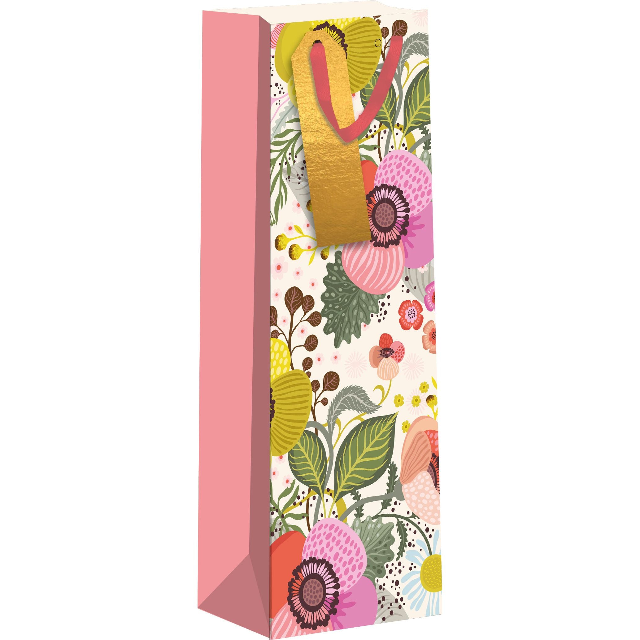 Floral Bottle Gift Bag