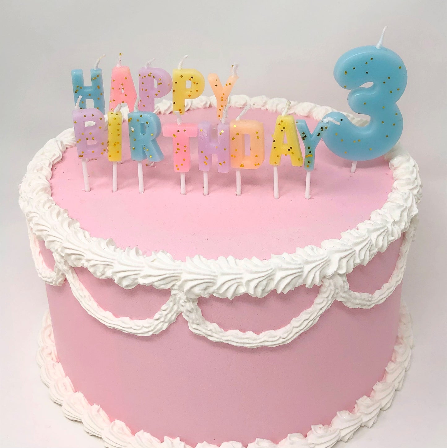 Pastel Glitter Number Candles