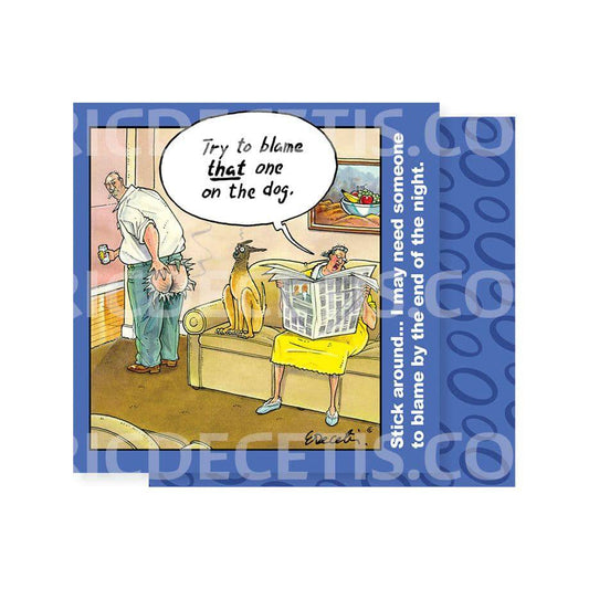 Pictura Eric Napkin "Blame That One" featuring a stylish design, ideal for casual dining and themed parties.