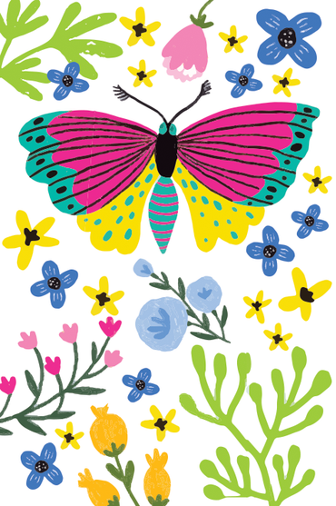 Flowers & Butterflies Smart Cloth - Cardmore