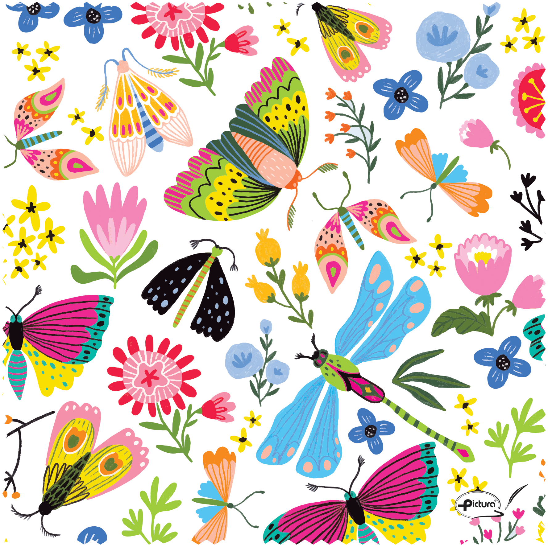 Flowers & Butterflies Smart Cloth - Cardmore