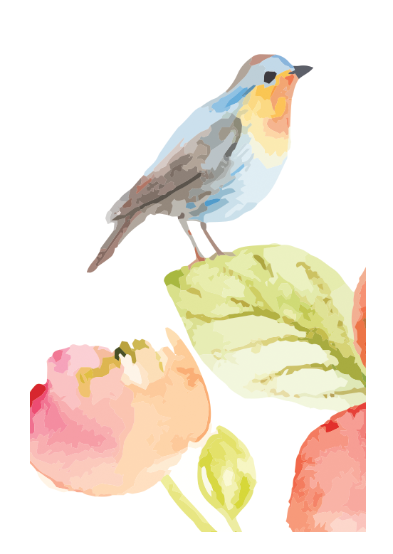 Watercolor Bird  Smart Cloth