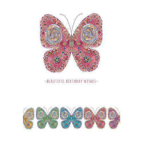 Red butterfly birthday card from Pictura featuring a colorful butterfly design for everyday celebration occasions.