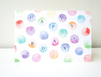 Watercolor Circles Birthday Card - Cardmore