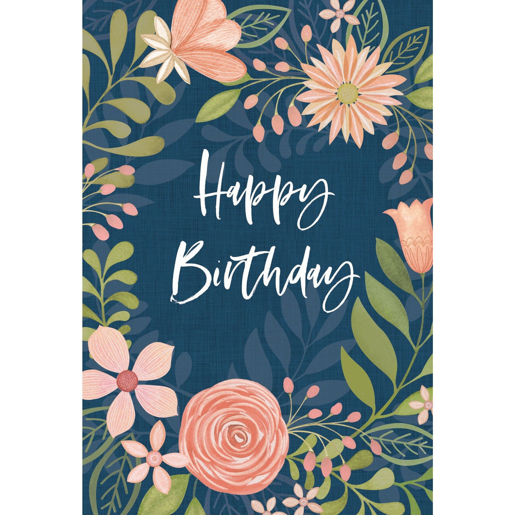 Peach Flowers Birthday Card - Cardmore