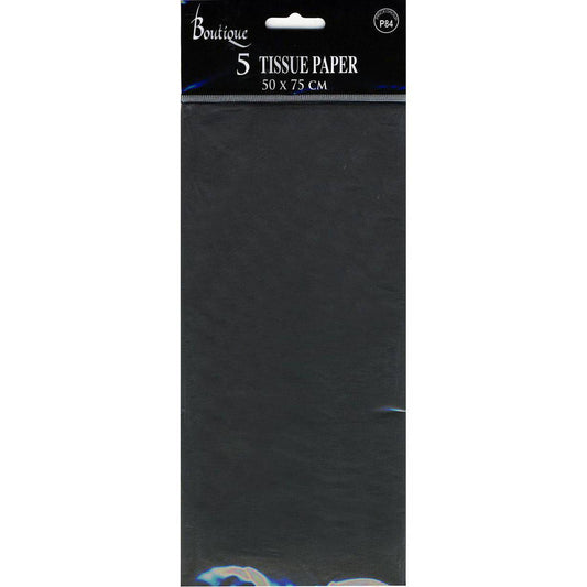 Black tissue paper by AB PICTURA, folded and stacked, showcasing its soft, lightweight texture for gift wrapping or craft projects.