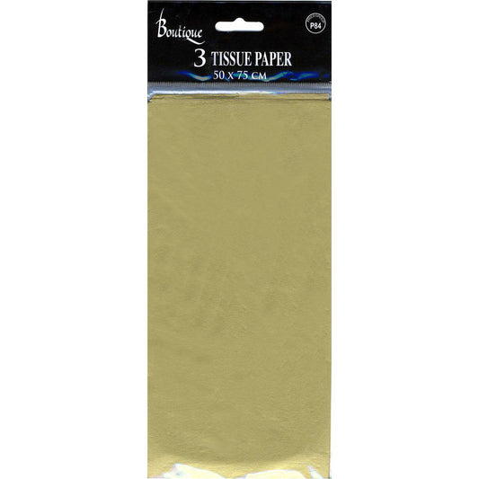 Gold tissue paper by AB PICTURA, shown crumpled and folded, ideal for gift wrapping and decoration.