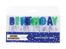 Birthday Boy Letter Glitter Candle Set Party Partners - Cardmore