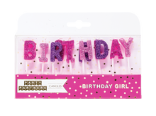 Birthday Girl Letter Glitter Candle Set Party Partners - Cardmore