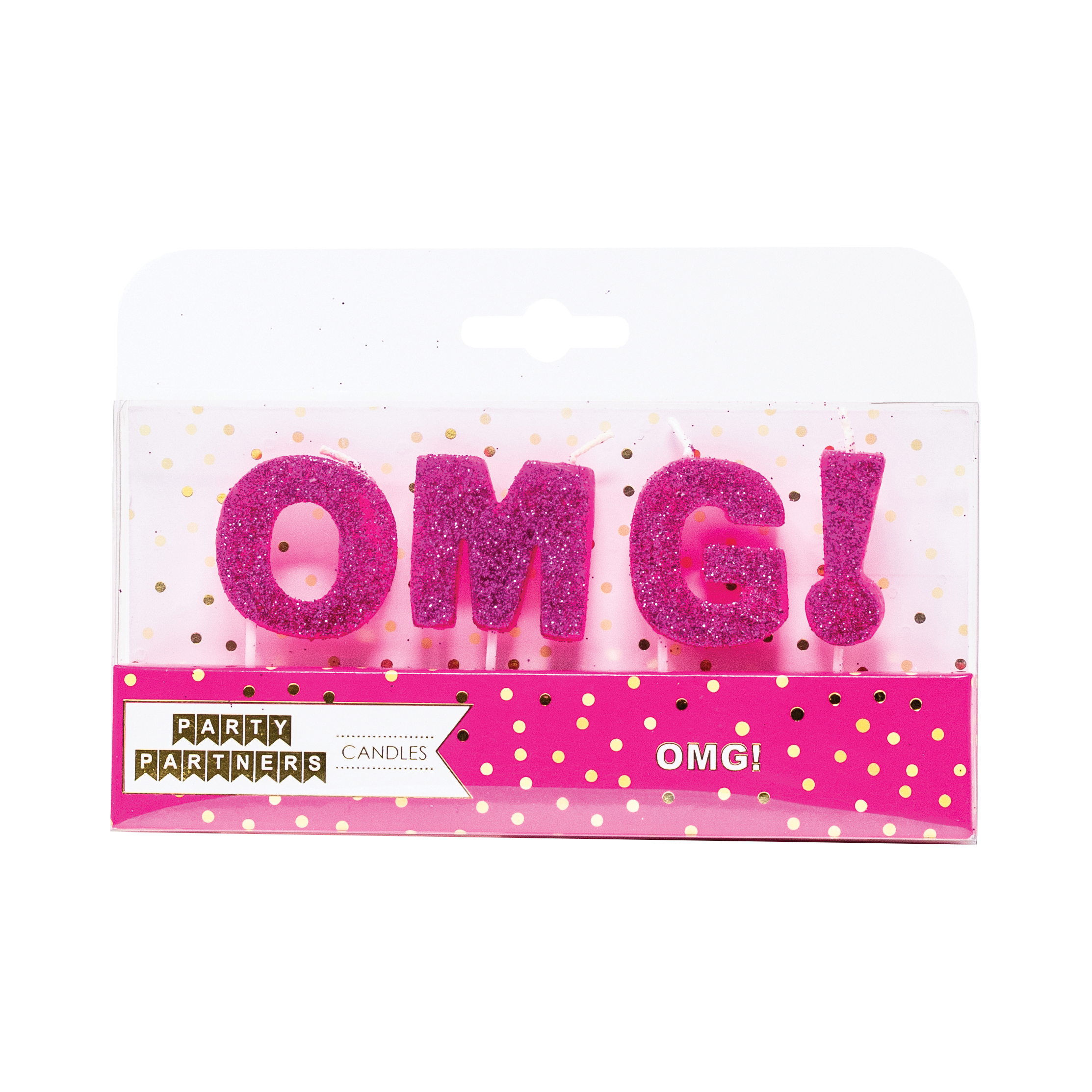 OMG! Glitter Letter Candle Set Party Partners - Cardmore