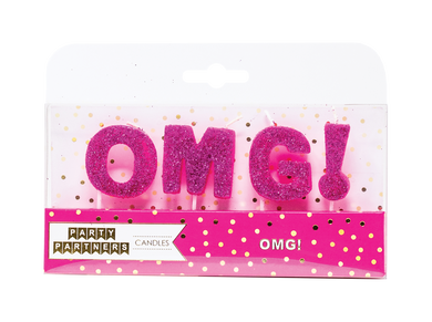 OMG! Glitter Letter Candle Set Party Partners - Cardmore