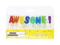 Awesome letter Glitter Candle Set Party Partners - Cardmore