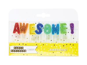 Awesome letter Glitter Candle Set Party Partners - Cardmore