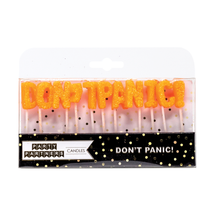 Don't Panic! Letter Glitter Candle Set Party Partners - Cardmore