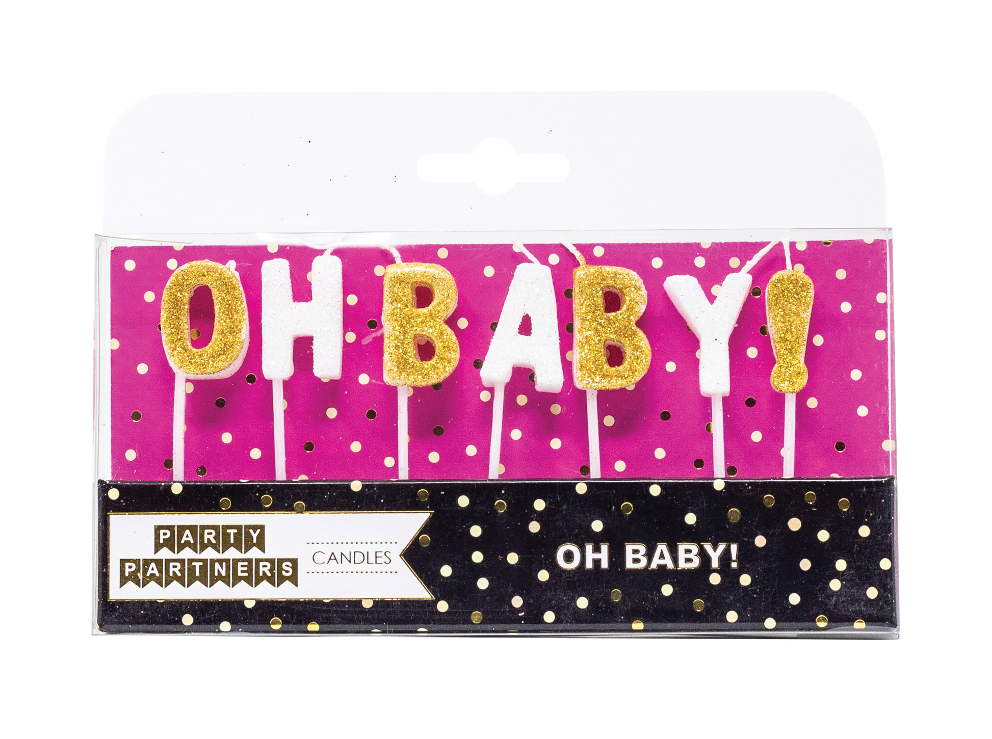 Oh Baby! Letter Glitter Candle Sets Party Partners - Cardmore