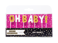 Oh Baby! Letter Glitter Candle Sets Party Partners - Cardmore
