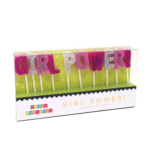 Girl Power Letter Glitter Candle Set Party Partners - Cardmore