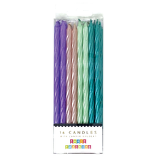 Purple/Teal Pearl Spiral 16 Candle Set Party Partners - Cardmore
