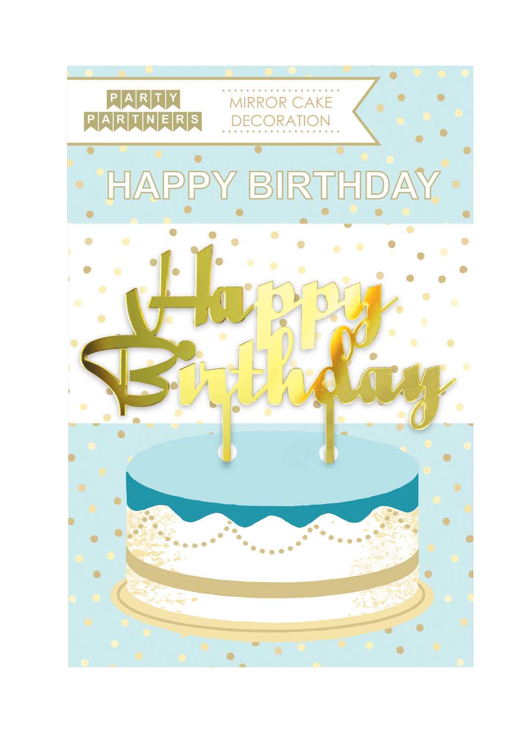 Happy Birthday Mirror Cake Topper Party Partners - Cardmore