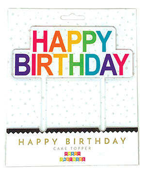 Reusable Happy Birthday Acrylic Cake Topper Party Partners - Cardmore