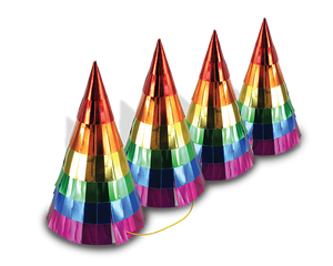 Rainbow Bling Party Hats Party Partners - Cardmore