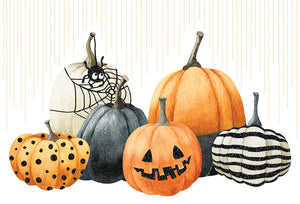 Pattern Pumpkins Halloween Card
