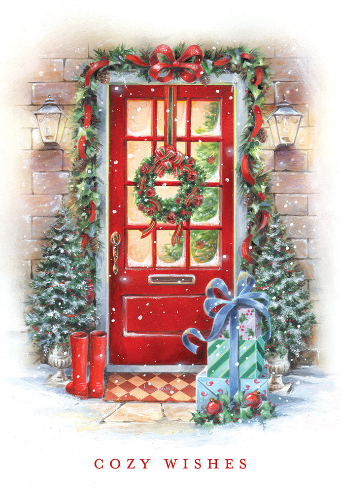 Red Door Christmas Card