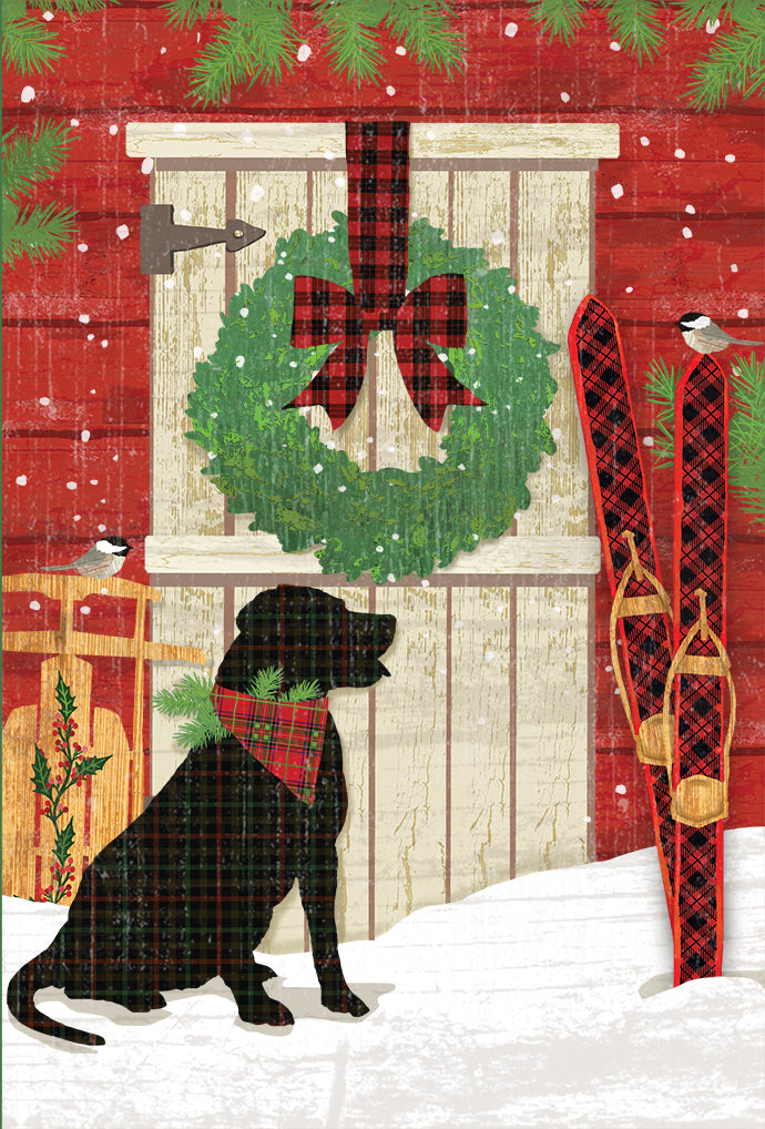 Black Dog Christmas Christmas Card