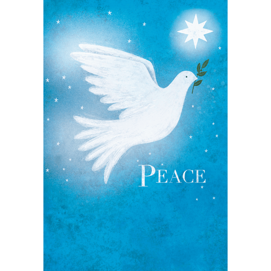 Pictura Peaceful Night Dove Christmas Card featuring a serene dove illustration on a festive holiday background.