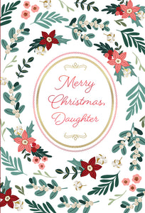 Spiral Flowers Christmas Card Daughter