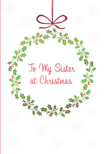 Dainty Holly Berries Christmas Card Sister