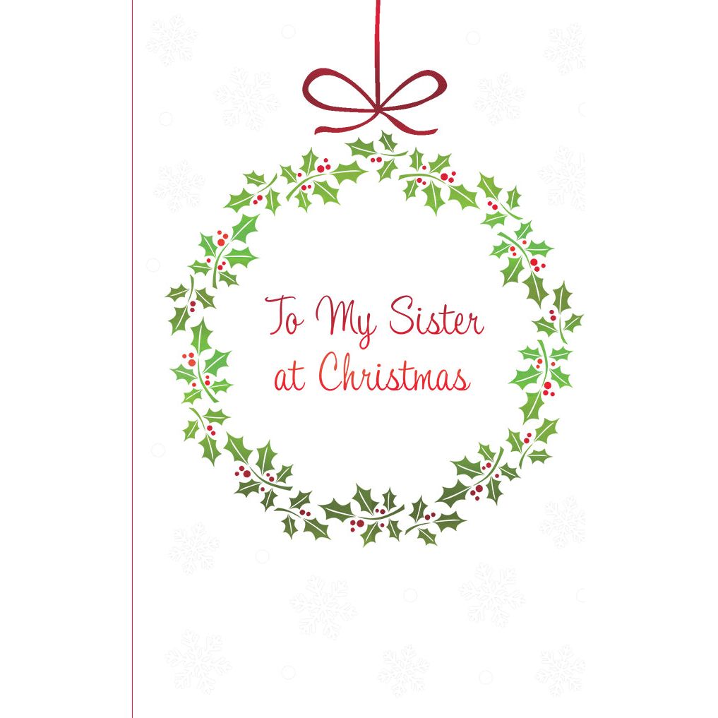 Dainty Holly Berries Christmas Card Sister
