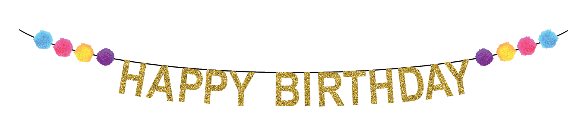 Pom-Pom Happy Birthday Banner Party Partners - Cardmore