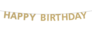 Gold Happy Birthday Banner Party Partners - Cardmore
