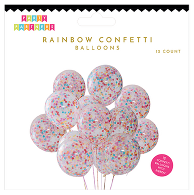 Rainbow Confetti Balloon Set 12 Count