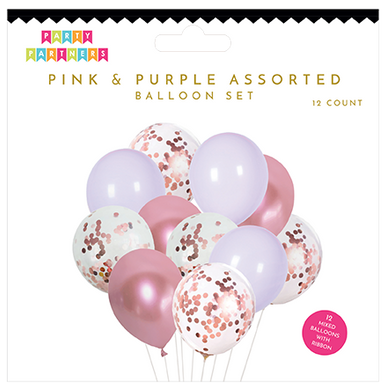 Pink Assorted Balloon Set 12 Count