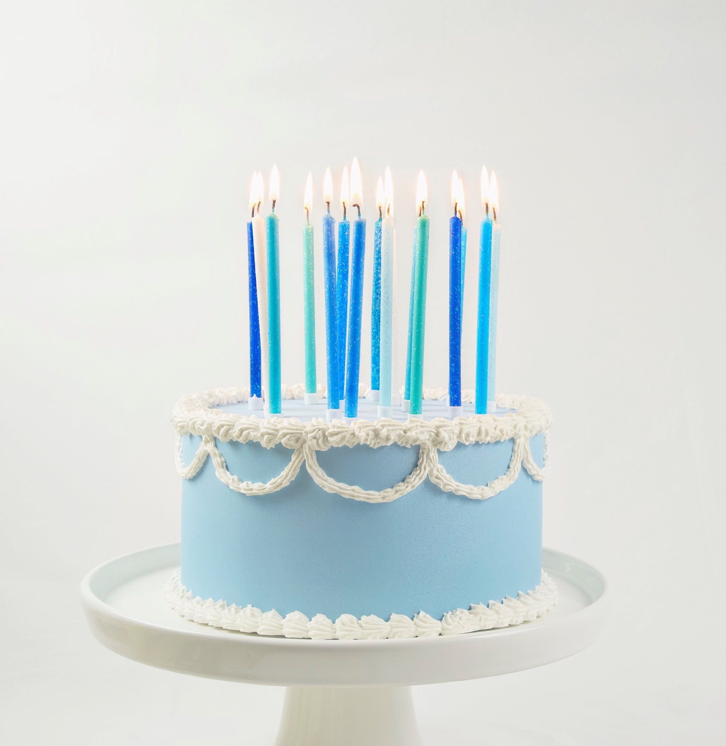 Tall Blue Glitter 16 Candle Set Party Partners - Cardmore