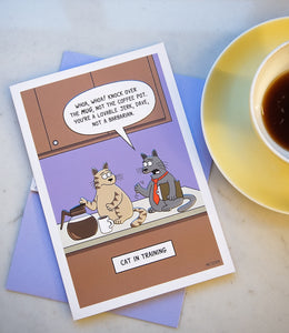 Cat in Training Birthday Card Funny