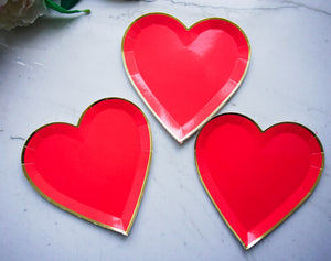 Red Heart Dessert Plates Party Partners - Cardmore