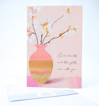 Sympathy Card Blush Vase And Branches - Cardmore
