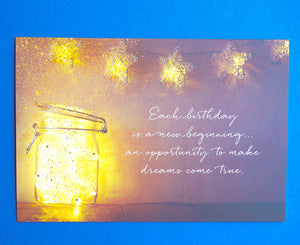 Mason Jar Nightlight Birthday Card - Cardmore