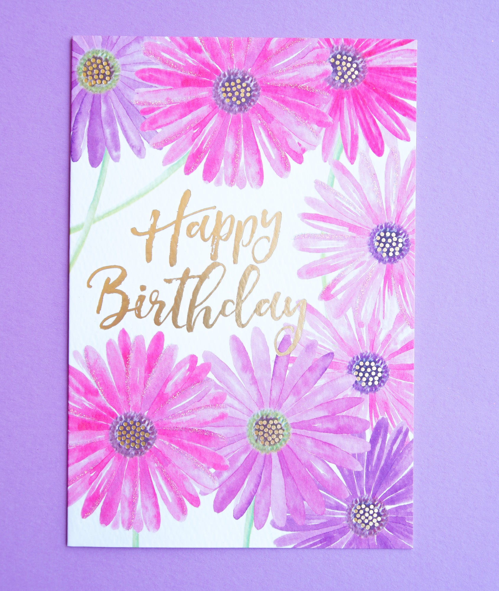 Pink & Purple Daisies Birthday Card - Cardmore
