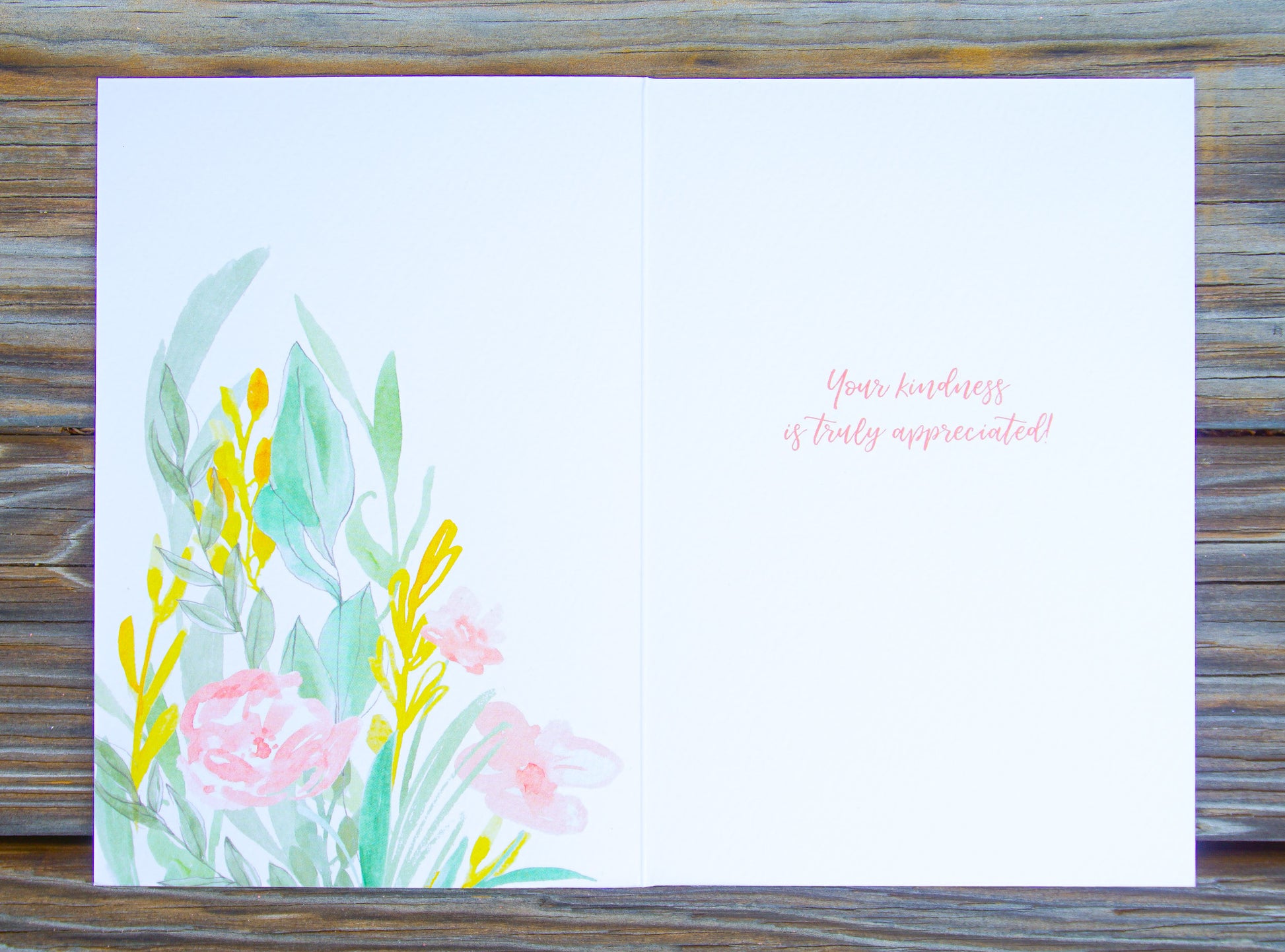 Muted Watercolor Flowers Thank You Card - Cardmore