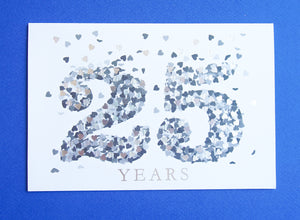 25th Heart Petals Anniversary Card - Cardmore